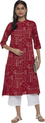 Rangmanch by Pantaloons Women Printed A-line Kurta(Red)