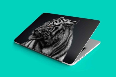 You Are Awesome YAA - Tiger Black & White Glow Design Double Layered Laptop Skin (15.6inch) Vinyl Laptop Decal 15.6