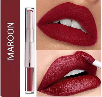 GABBU Lip 2 In 1 Liquid Lipstick(MAROON, 6 ml)