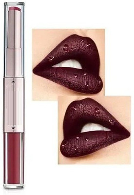 YAWI new 2 in onematte look water proof lipstick(maroon, 10 g)