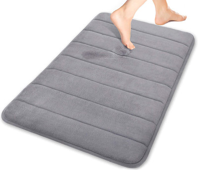 Wonder Work Microfiber Bathroom Mat(Purple, Medium, Pack of 2)