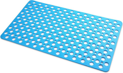 Getko With Device Rubber Bathroom Mat(Dark Blue, Free)