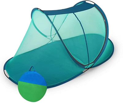 Fabic Polyester Adults Washable Foldable Polyester Single Bed Foldable Mosquito Net Mosquito Net(Green, Tent)