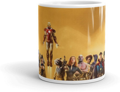 Mr UVD Heroes Design Graphical Printed Premium Quality Ceramic Coffee Mug(350 ml)