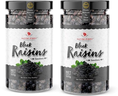 Nature Purify Combo Pack of All Premium Dry Fruits (Black Raisins, 1kg (Pack of 2)) Raisins(2 x 0.5 kg)