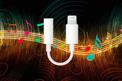 IMMUTABLE White Lightning Headphone Jack Adapter Connector Music Control J61 Phone Converter(IOS)