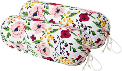 Rabhnoor Microfiber Bolsters Cover(82 cm*40 cm, Pack of 2, White)