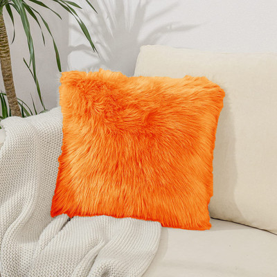 PICKKART Microfibre Solid Lumbar Pillow Pack of 1(Orange)
