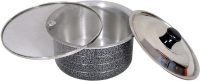 Carnival Aluminium coating patila 5.5 ltr with stainless steel lid and steel net cover Tope Set with Lid 5.5 L capacity 27 cm diameter(Aluminium, Induction Bottom)