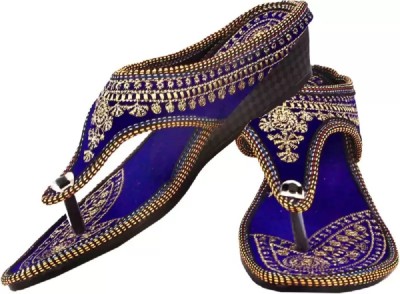 Ethnic Trendz Women Wedges(Blue , 8)