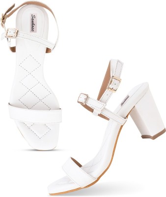 Sanhose Women Heels(White , 5)