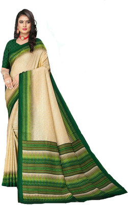 AJS Digital Print Assam Silk Art Silk Saree(Multicolor)