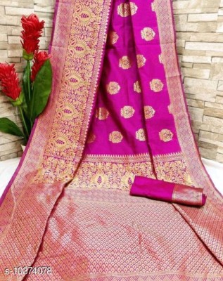 ganesh feb Woven Banarasi Jacquard Saree(Pink)