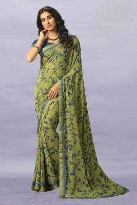 PHORIYA STYLE Printed Bollywood Georgette, Chiffon Saree(Light Green)