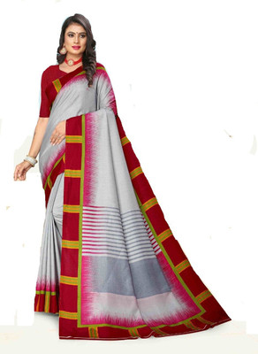 AJS Digital Print Assam Silk Art Silk Saree(Multicolor)
