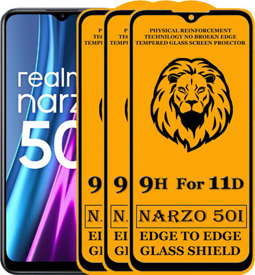 SEVEN7STAR Edge To Edge Tempered Glass for Realme Narzo 50i(Pack of 3)