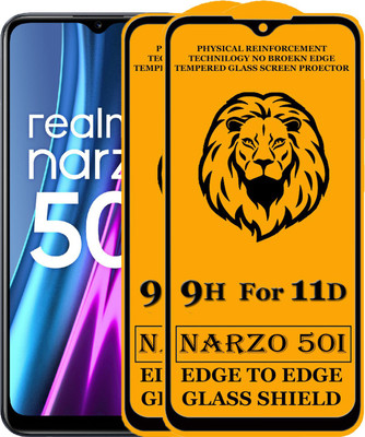 HQ Protection Edge To Edge Tempered Glass for Realme Narzo 50i(Pack of 2)