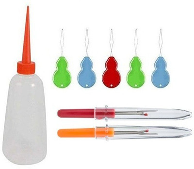 Kunfaya 1 Pc Machine Oil + 5 Pc Needle Threader Picker With 2 Seam Ripper Sewing Kit