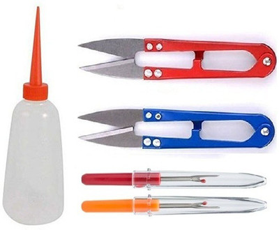 Kunfaya 1 Pc Machine Oil + 2Pc Sewing Scissors Thread Cutter With 2 Seam Ripper Sewing Kit