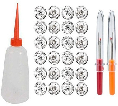 Kunfaya 1 Pc Machine Oil + 60Pc Tich Button/Snap Fasteners With 2 Seam Ripper Sewing Kit