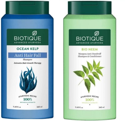 BIOTIQUE Shampoo Combo - Ocean Kelp & Neem 340 ml Each(680 ml)