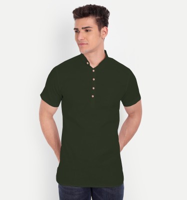 Vida Loca Men Solid Casual Green Shirt