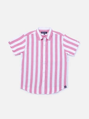 GINI & JONY Baby Boys Striped Casual Pink Shirt