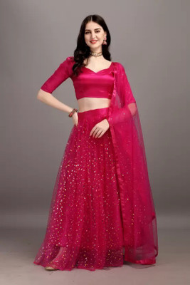 Matrubhumi Self Design Semi Stitched Lehenga Choli(Pink)