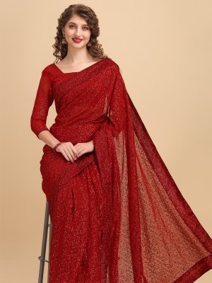 Sangria Embellished Bollywood Georgette Saree(Maroon)