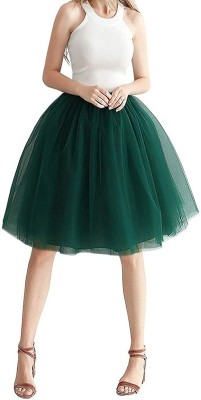 Janak Solid Women A-line Dark Green Skirt