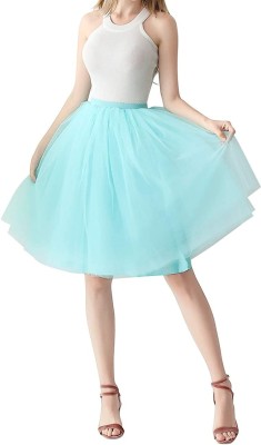 Janak Solid Women A-line Light Blue Skirt