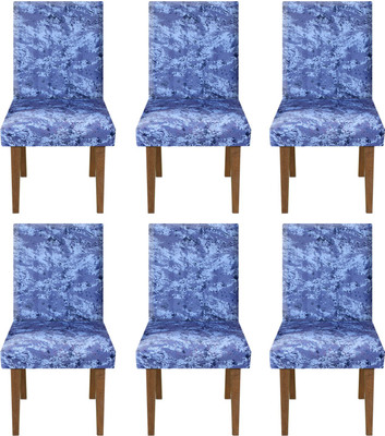 KUBER INDUSTRIES Polyester Abstract 1 Seater Chair Cover(Blue Pack of 6)