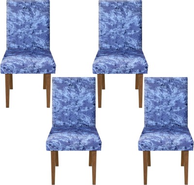 KUBER INDUSTRIES Polyester Abstract Chair Cover(Blue Pack of 4)