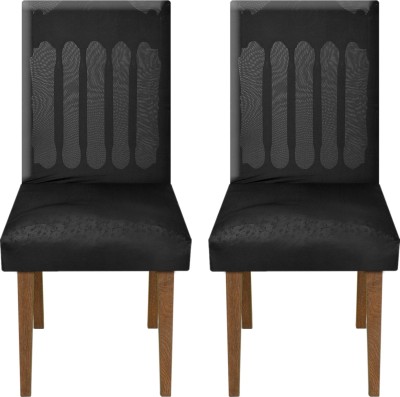 KUBER INDUSTRIES Polyester Plain Chair Cover(Black Pack of 2)