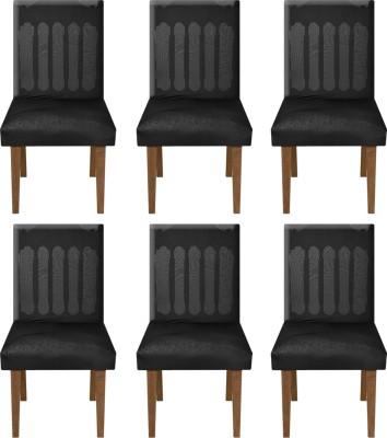 KUBER INDUSTRIES Polyester Plain Chair Cover(Black Pack of 6)