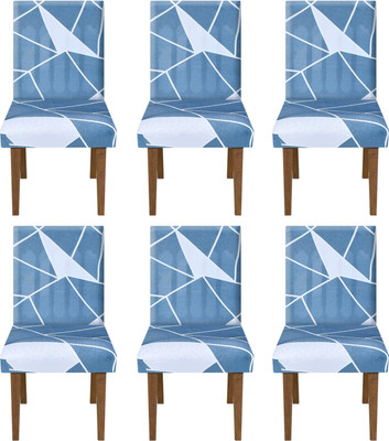 KUBER INDUSTRIES Polyester Abstract 1 Seater Chair Cover(Blue Pack of 6)