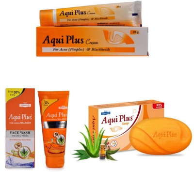 aqui plus Cream with Facewash and Soap Acne Kit(3 x 83.33 g)