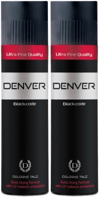 DENVER Black Code Cologne Talc Combo (Pack of 2)(2 x 300 g)