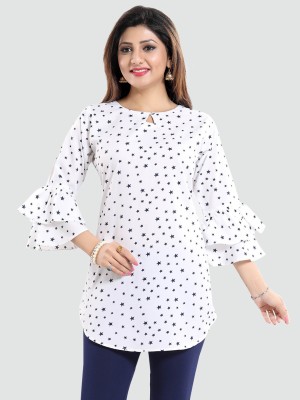 Shakun Formal Printed Women White Top