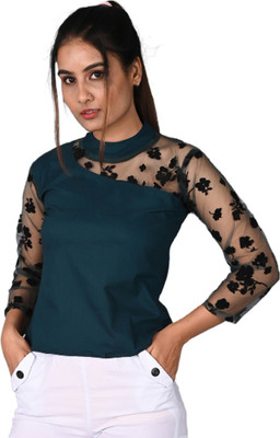 Oiskal Casual Printed Women Green Top