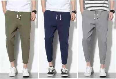 SG Simla Garments Solid Men Blue, Grey, Olive Track Pants