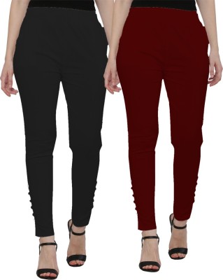 Y M ENTERPRISES Regular Fit Women Black, Maroon Trousers