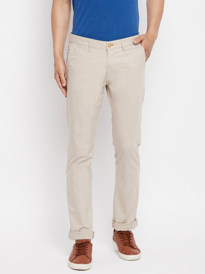 DUKE Slim Fit Men Beige Trousers