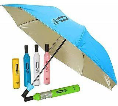 HASHONE Foldable Bottle Umbrella - Unisex Windproof UV and Rain Protection Double Layer Umbrella(Grey)
