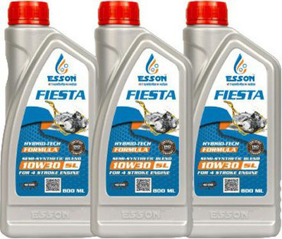 ESSON FIESTA 10W30 SL 800 ML-P3 Engine Oil 10W-30-SL Superior Performance 4-Stroke Engine Oil (Pack of 3) Conventional Engine Oil(800 ml)