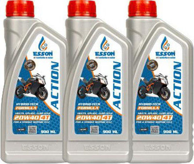 ESSON ACTION 20W40 4T 900ml-P3 ACTION 4T 20W-40 Petrol Engine Oil for Four Stroke Bikes (Pack of 3) Conventional Engine Oil(900 ml)