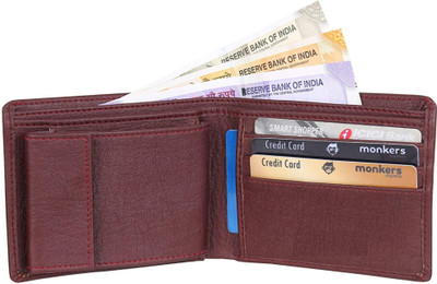 Zhanshi Men Casual Brown Artificial Leather Wallet(10 Card Slots)