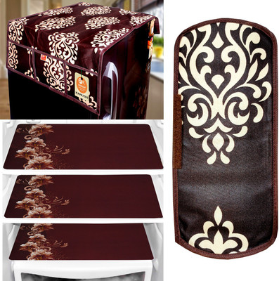 Kanushi Industries Refrigerator  Cover(Width: 54 cm, Brown)