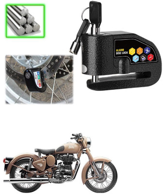 Qiisx Disc Alarm Lock Motorcycle Alarm Lock 110db Heavy Duty for Royal Enfield Classic Desert Storm Disc Lock(Black)