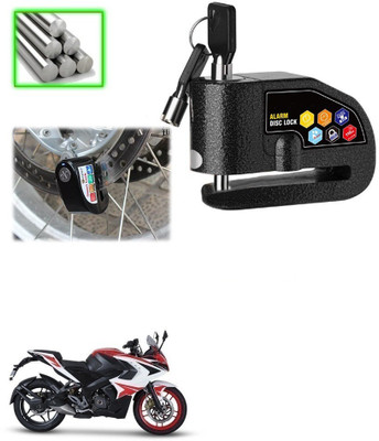 Qiisx Disc Alarm Lock Motorcycle Alarm Lock 110db Heavy Duty for Bajaj Pulsar RS 200 Disc Lock(Black)